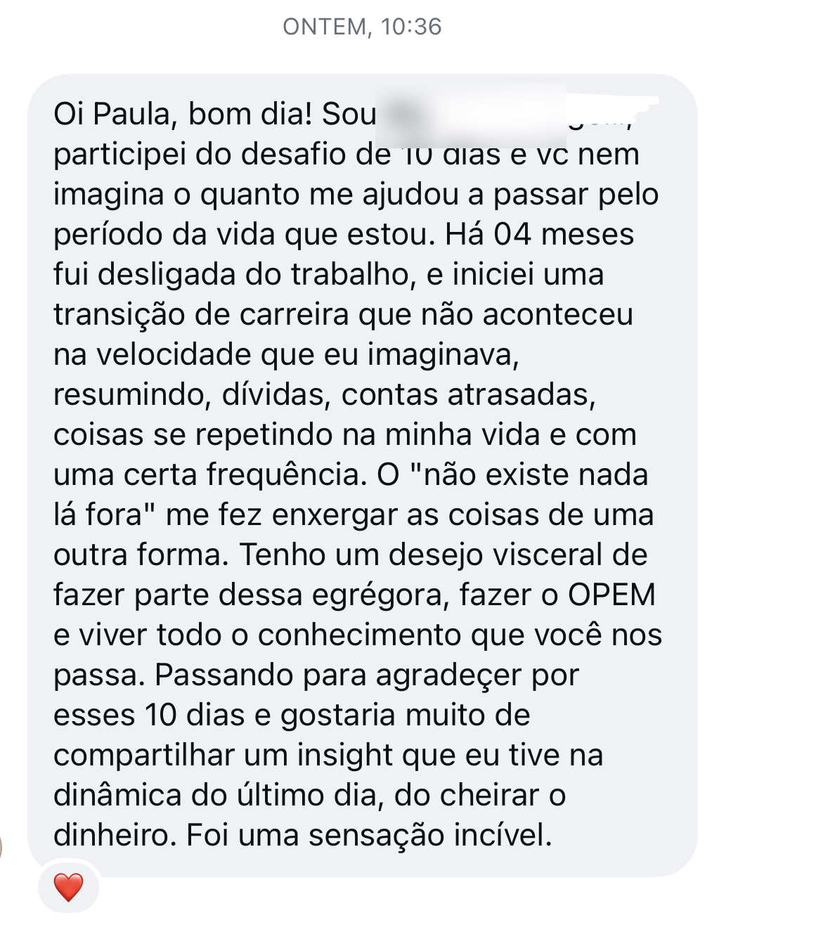 Depoimento de aluna do Dia 10 do desafio
