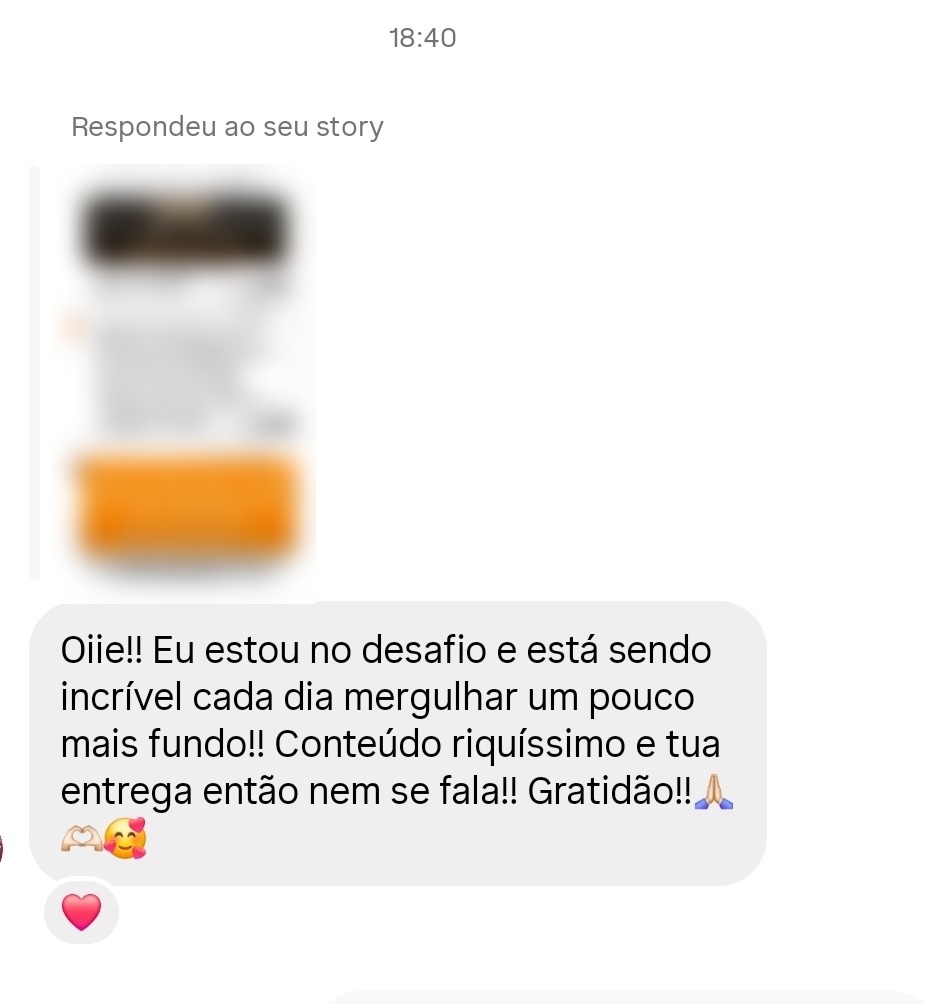 Depoimento de aluna do Dia 01 do desafio